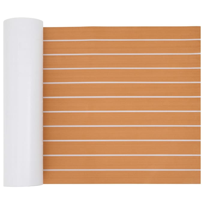 vidaXL - Bootmat - Gestreept - Bruin - en - wit - 240 - x - 60 - cm - EVA