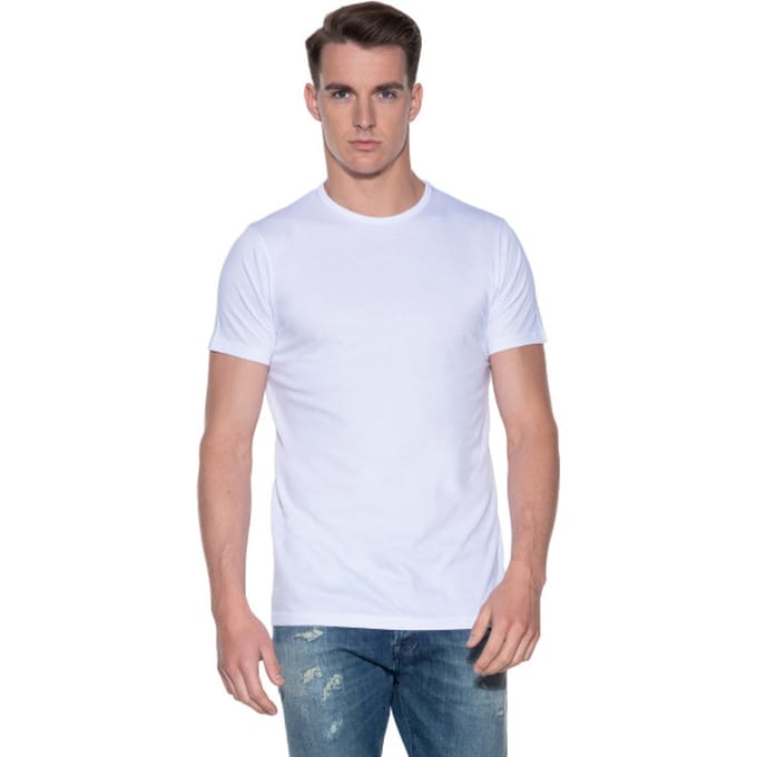 Slater 7500 - BASIC FIT 2-pack T-shirt ronde hals korte mouw wit M 100% katoen