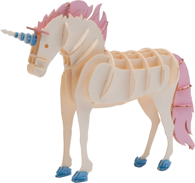 Fridolin 3D papieren knutselset eenhoorn - creatief speelgoed.