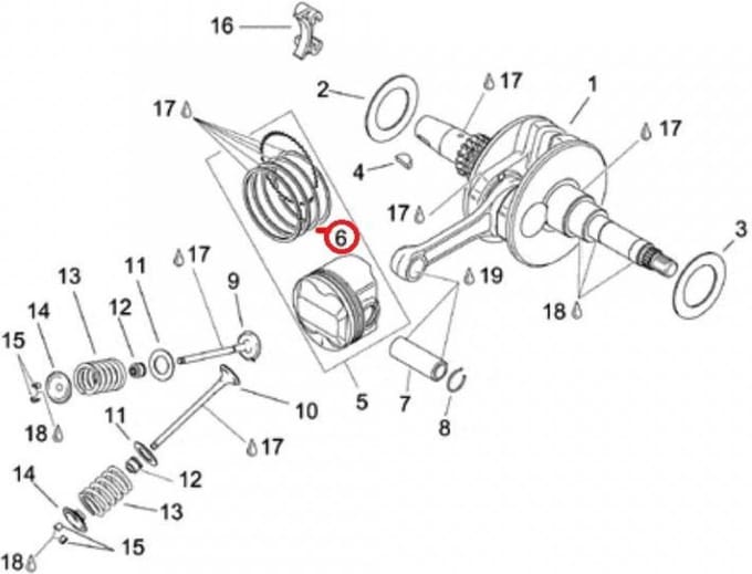 Segment piston origine pour scooter Aprilia 125 LEONARDO 1996 à 2001 AP0295589