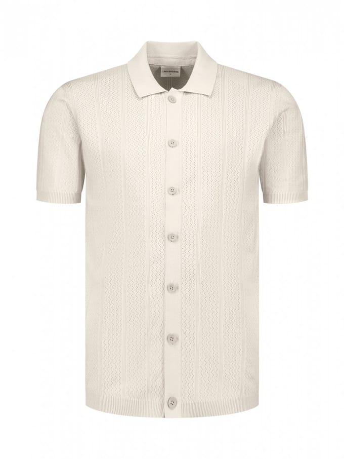No Excess Pullover Short Sleeve Full Button Polo Desert  XL