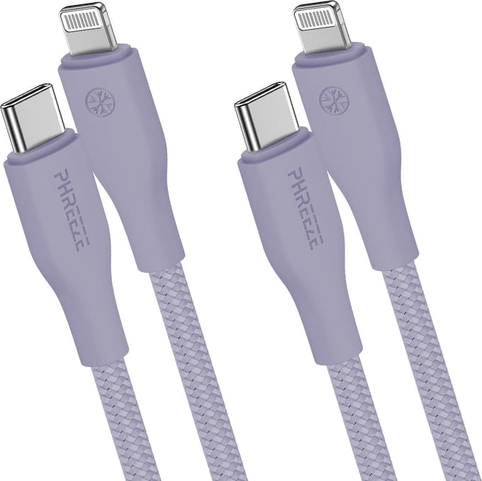 Kabel geschikt voor iPhone 14/13/12/11/X - Paars - 20w snelladen