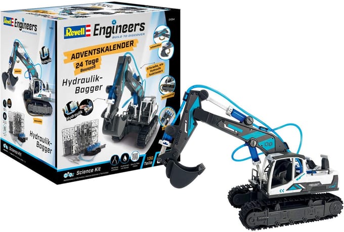 Revell Engineers Adventskalender Engineers Excavator Adventskalender Hydraulische graafmachine Techniek Leeftijdsklasse Vanaf 8 jaar