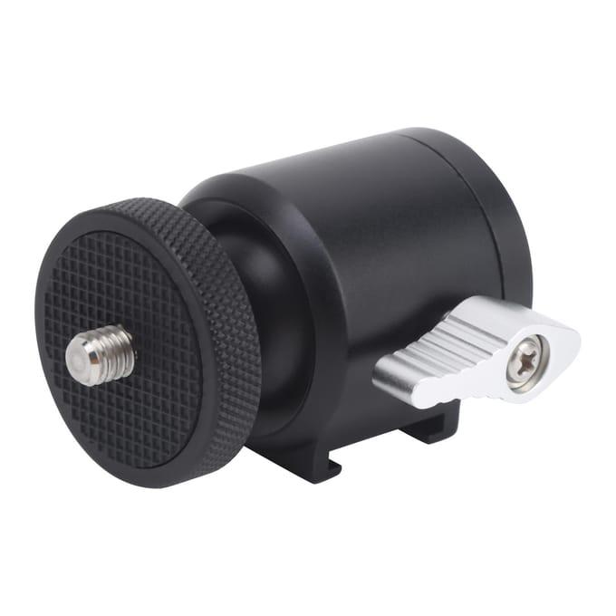 360 graden Rotatie Aluminiumlegering Mini Balhoofd met Cold Shoe 14in Schroefgat Interface black