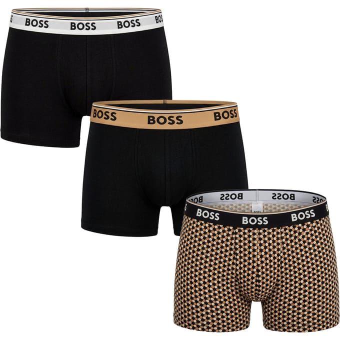 Verpakking van 3 heren katoenen elastische boxers met logo 50531701