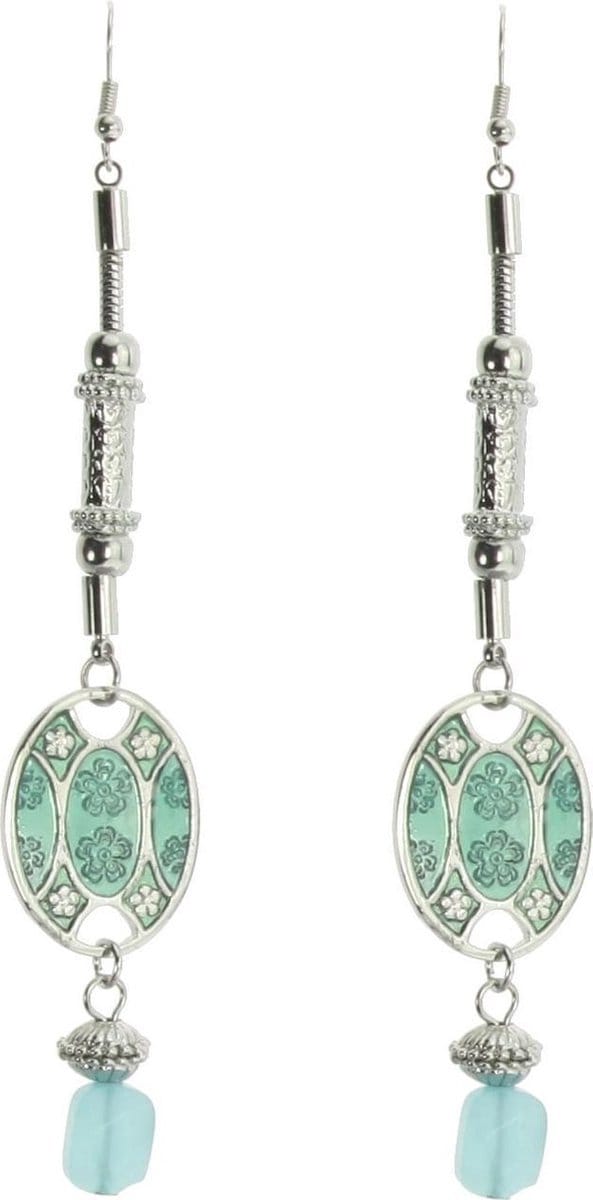 Behave - Vintage oorhanger met bloem design - Nikkelvrij