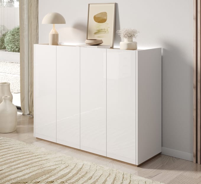 Meubella - Schoenenkast Encore - Wit - 126 cm