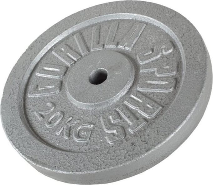 Gorilla Sports Gewichtsschijf - Halterschijf - Gietijzer - 30 mm - 20 kg