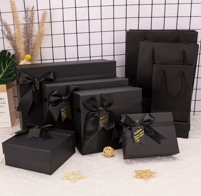 Luxe Doos met Tas - Zwart - 20*18*8cm - Cadeaudoos - Geschenkdoos