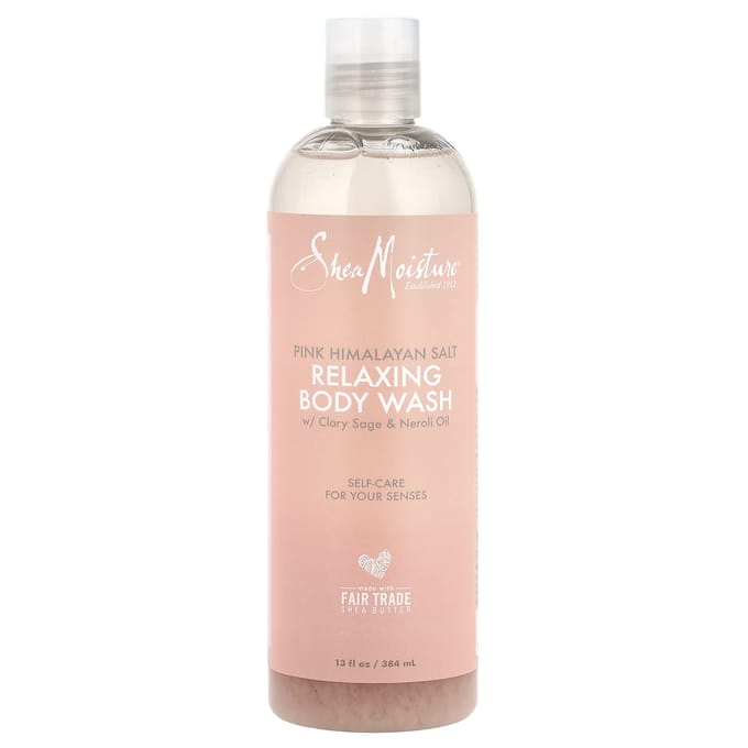 SheaMoisture, Pink Himalayan Salt Relaxing Body Wash, 13 fl oz (384 ml) white