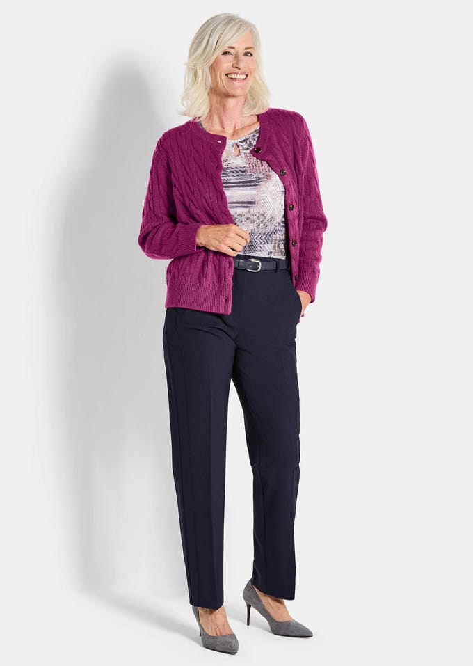 Tricot jasje - bessen - Gr. 44 van Goldner Fashion