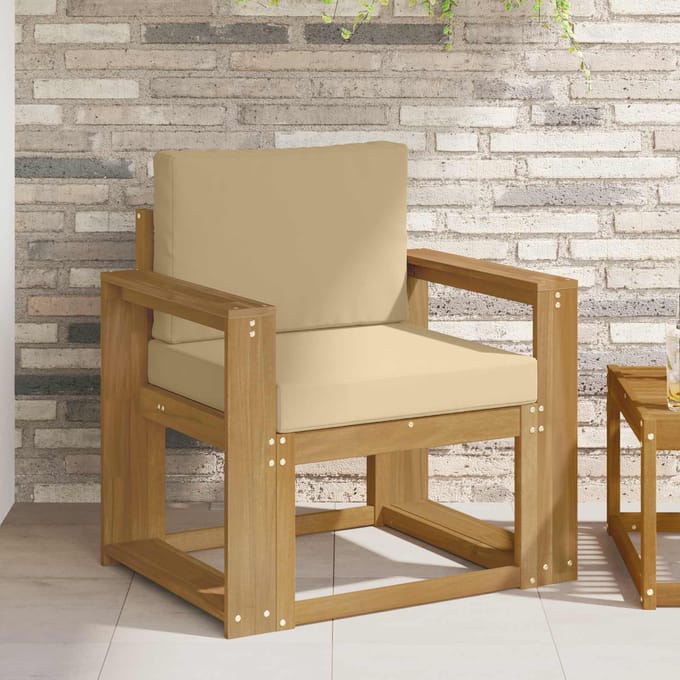 vidaXL - Buitensofa - Polyester - Wit - En - Beige