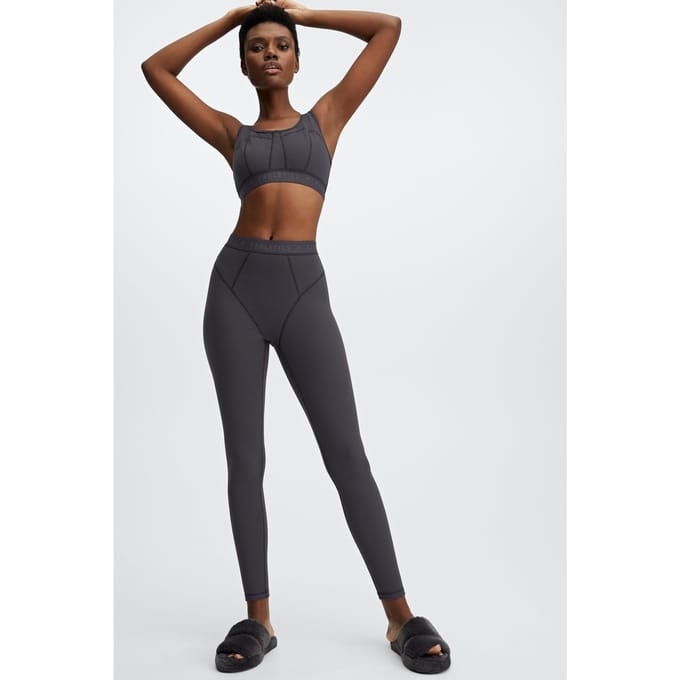 Fabletics  Waffle Legging Pewter/pewter Logo Taglia: M REG | Leggings Outlet | Donna