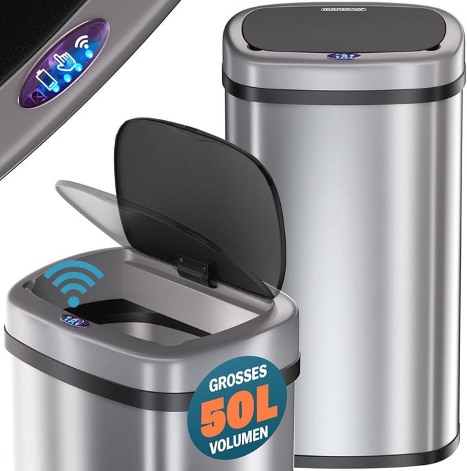 Sensor Prullenbak 50L Automatisch Deksel met Led-display