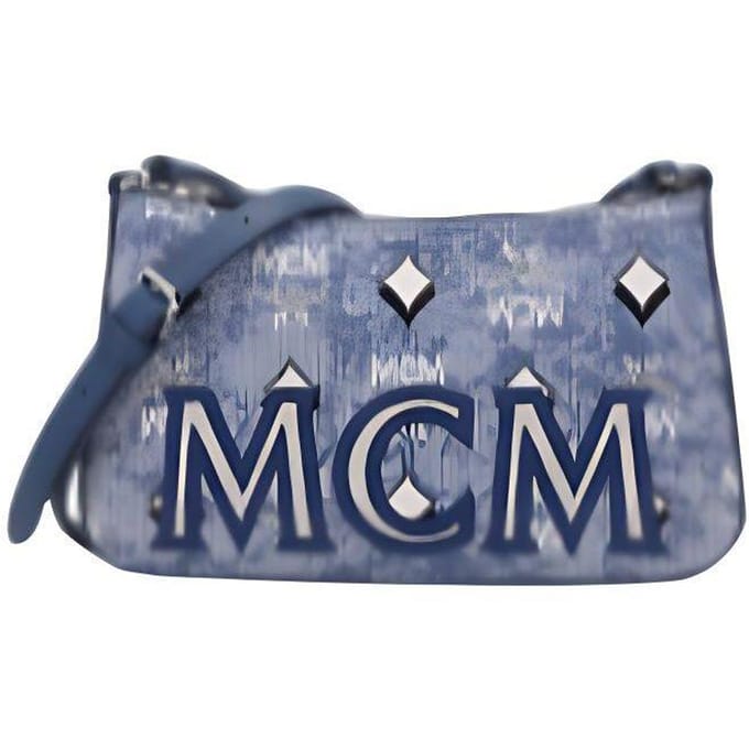 MCM Vintage Jacquard Monogram Gecoat Canvas Mini Schoudertas Dames Schoudertas Blauw MWSBATQ01LU001 Basic Set (Bag+Dust Bag) gray