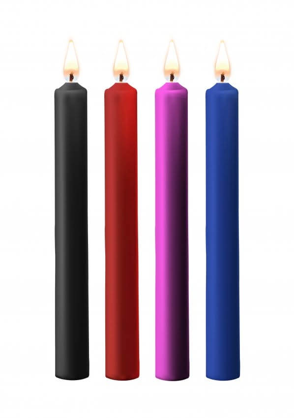 Teasing Wax Candles Large - Parafin - 4-pack - Mixed Colors