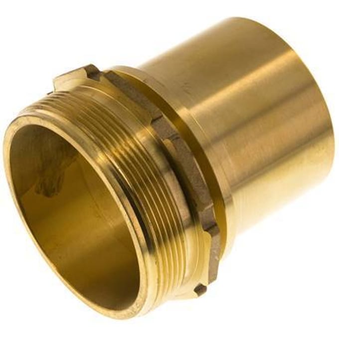 G 3'' Buitendraad x 75mm Messing Slangpilaar met Veiligheidskraag DIN 2817
