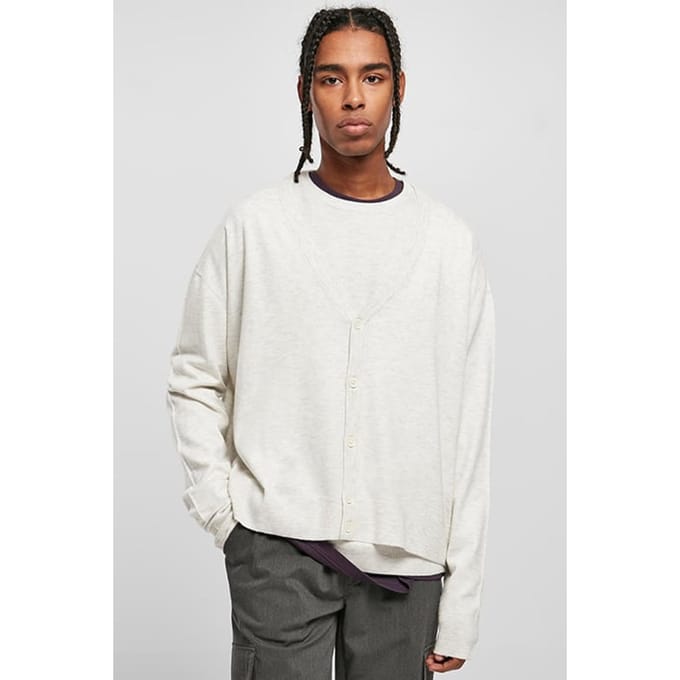 Urban Classics Eco Mix Boxy Cardigan Lightgrey Taglia: L | Cardigan Outlet | Uomo | Grigio
