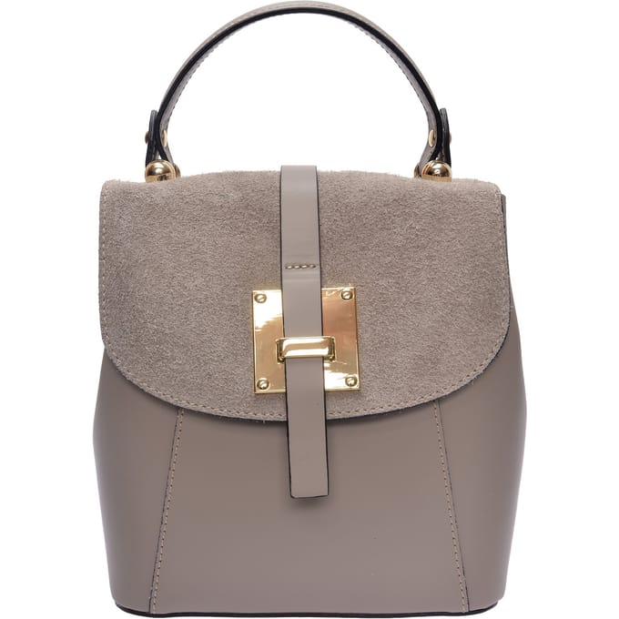 Roberta M Beige Rundleer Tas
