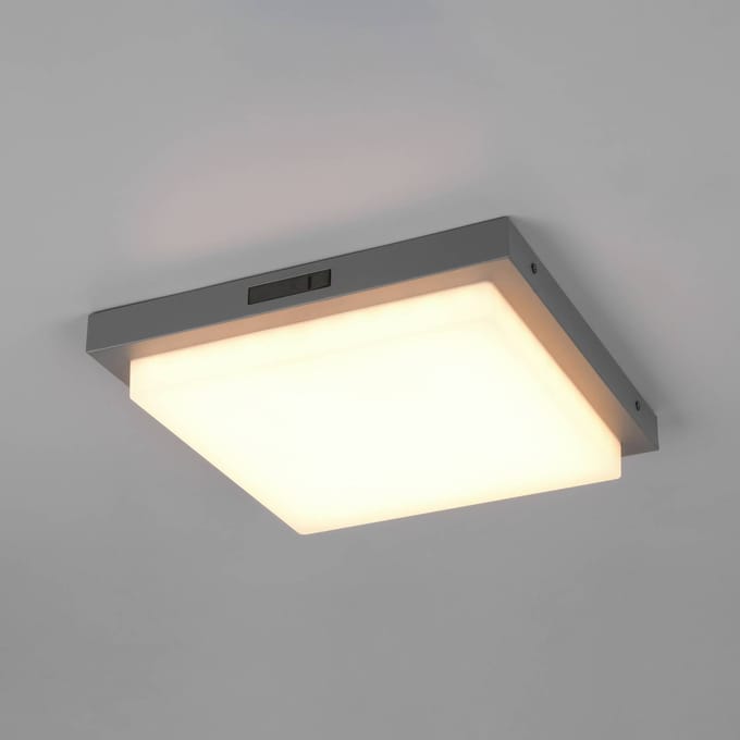 Trio Lighting LED buiten wandlamp Bermejo, hoekig, sensor, CCT, antraciet