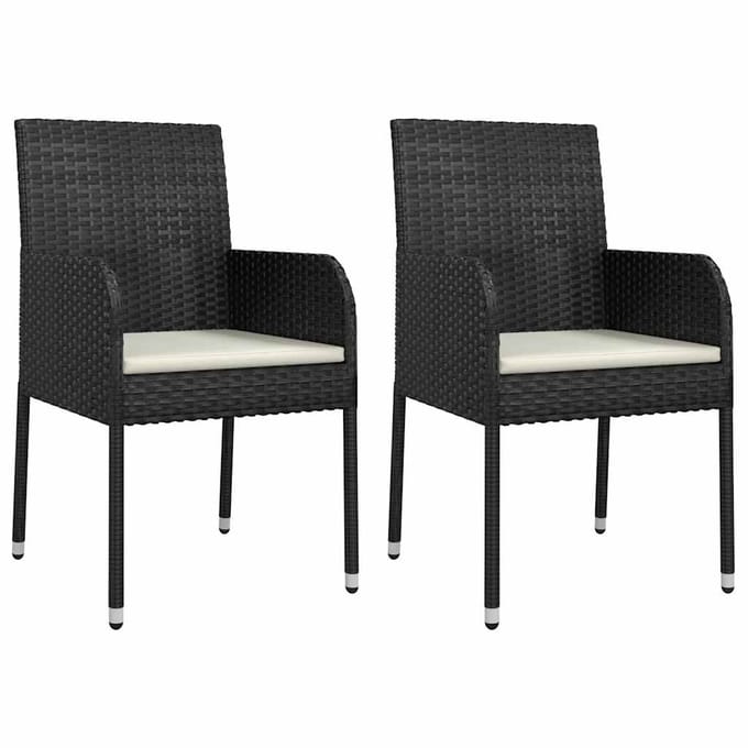 vidaXL - 9-delige - Tuinset - poly - rattan - zwart