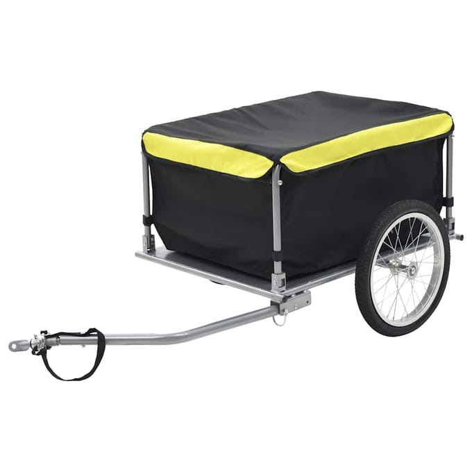 vidaXL - Fietstrailer - 65 - kg - zwart - en - geel