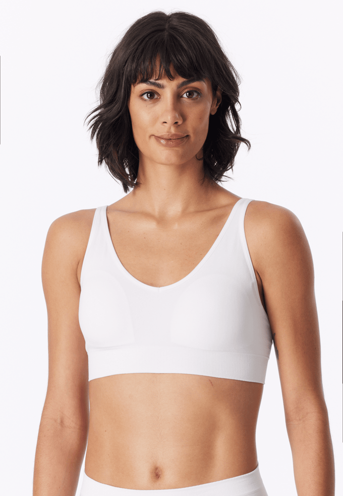 Zachte BH met uitneembare pads, wit - Classic Seamless M