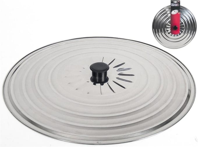 Gerimport Universele spatdeksel/pannendeksel voor pannen - RVS - D40 cm - Kookpannen accessoires