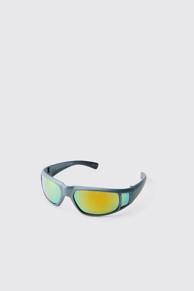 Sportieve Plastic Getinte Zonnebril | Grey