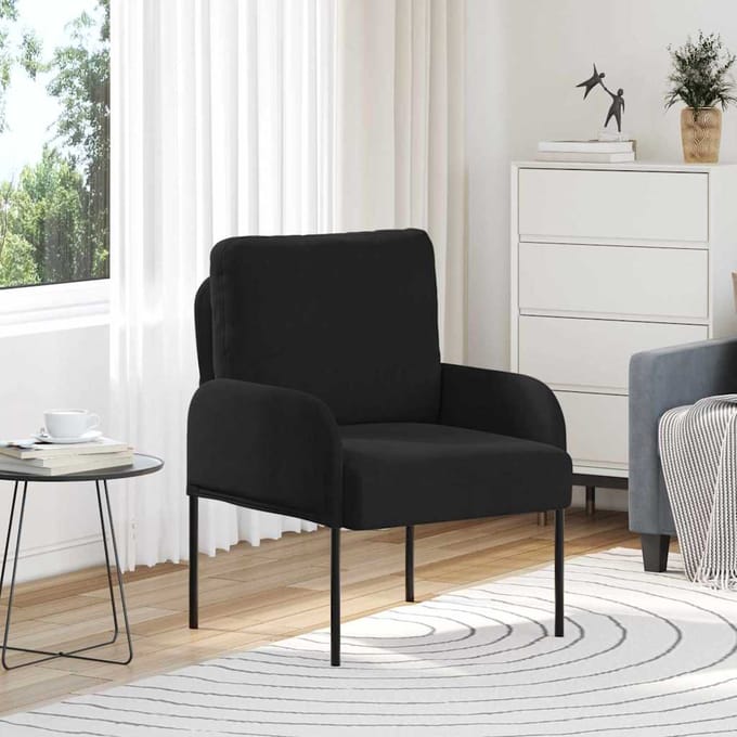 vidaXL - Banken - met - kussen - 55cm - Zwart - Multiplex