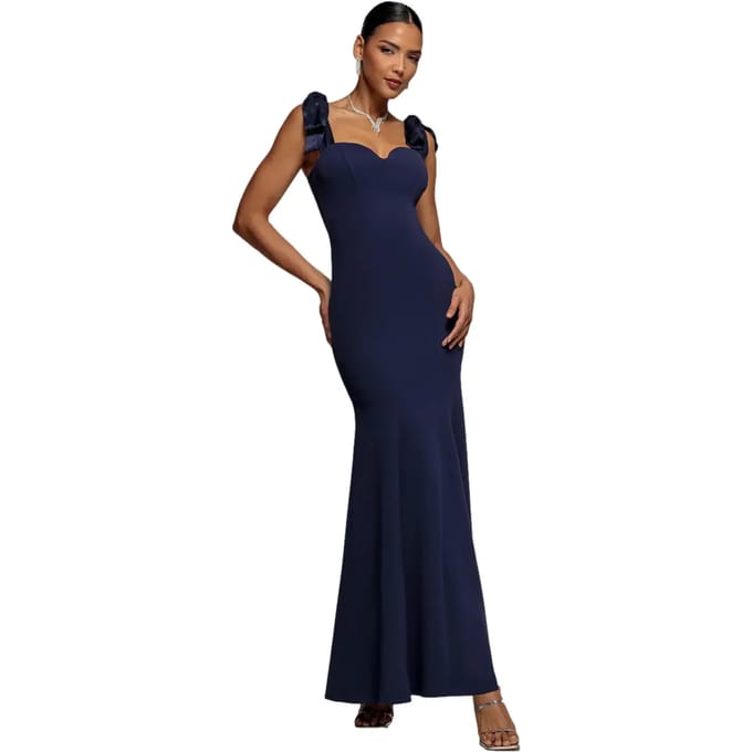 Satijnen velours jurk dames Goddiva Maxi