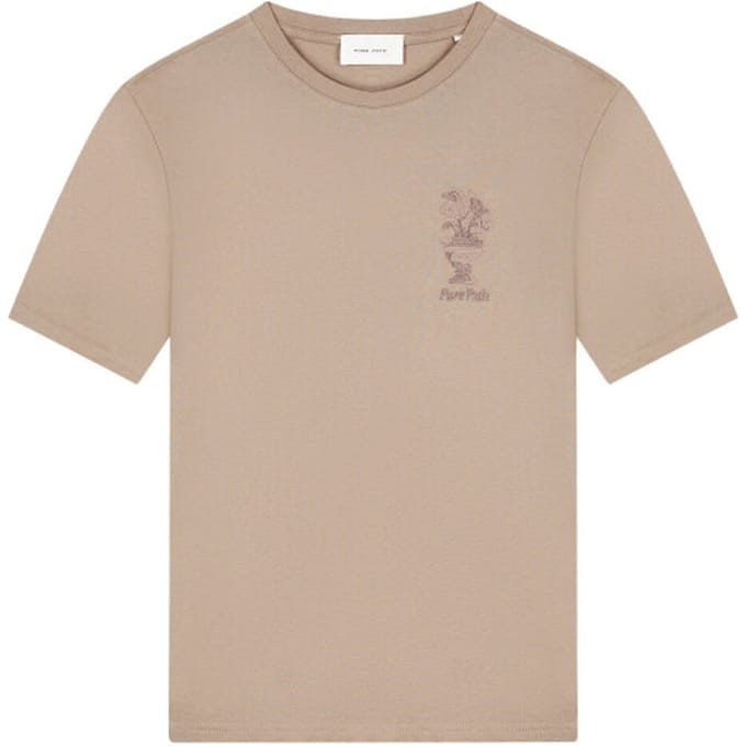 Pure Path T-shirt Embroidered Vase Taupe (26010106 - 53)