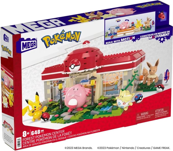 Mega Bloks Pokemon Forest Pokemon center Bekende knuffels Bouwsets