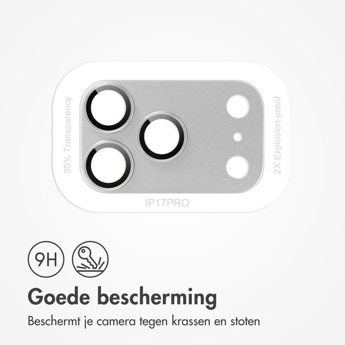 imoshion Camera Lens Protector - Geschikt geschikt voor Apple iPhone 17 Pro - 2 Pack - Silver