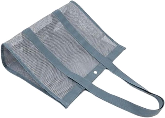 Mesh Strandtas - Grote Draagtas - Zomerse Uitjes - Sneldrogend Mesh - 55x32cm - Blauw