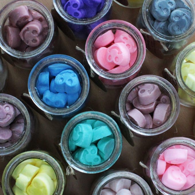 Waxmelts - smeltkaarsje - lavendel - hartvormig - circa 16 stuks