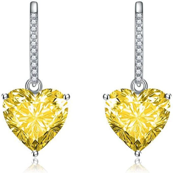 POMOiii Luxe Damesmode 10*10mm Hartvormige Oorbellen Bruiloft Verloving Feest Cadeau