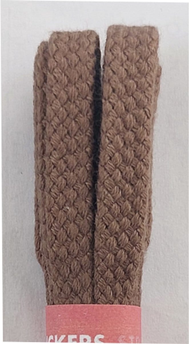 Strickers Veter - Taupe - Plat - Lengte 90 cm - Breedte 7 mm - Schoenveter