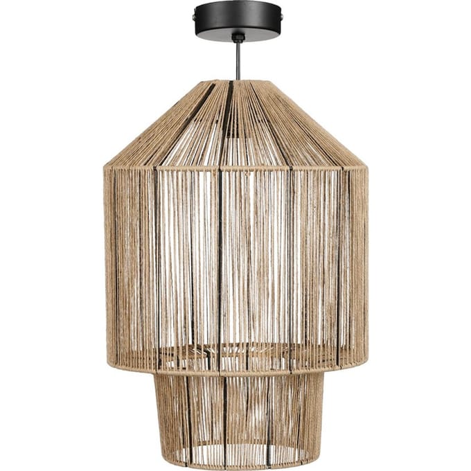 Mica Decorations Elsa Hanglamp - H49 x Ø35 cm - Jute - Lichtbruin