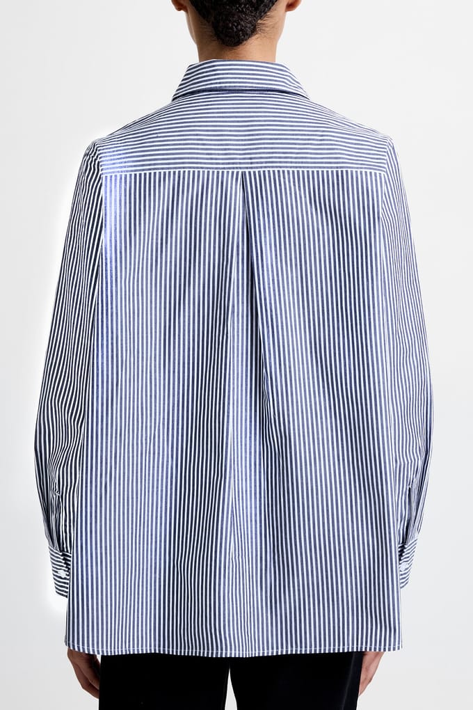 French Connection Stripe Popover Button Midnight/white Taglia: M | Maglie a manica lunga Outlet | Donna | Bianco