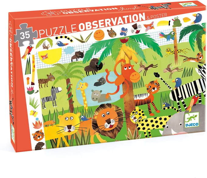 Djeco Drukte in de jungle - 35 stukjes
