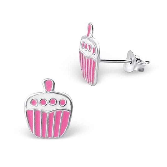 Princess Oorbellen Axis - 925 Zilver E-Coating - Cupcake - 8x9mm