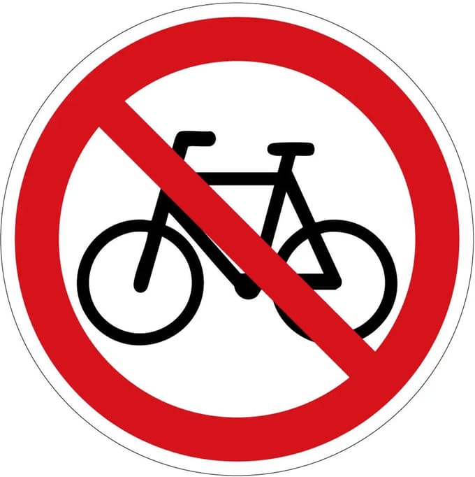 Fietsen verboden bord | gecoat dibond materiaal | 40 cm