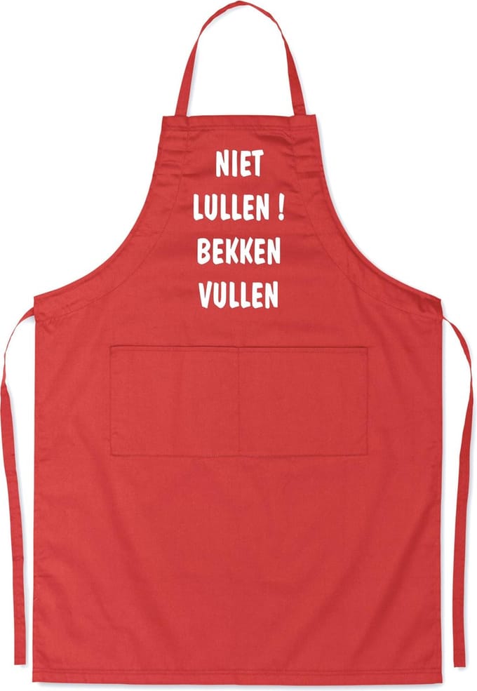 Mijncadeautje - Luxe schort - Niet lullen bekken vullen - rood