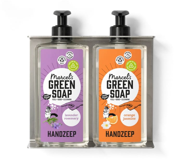 Dubbele Zeephouder Marcel Green Soap van roestvrij staal