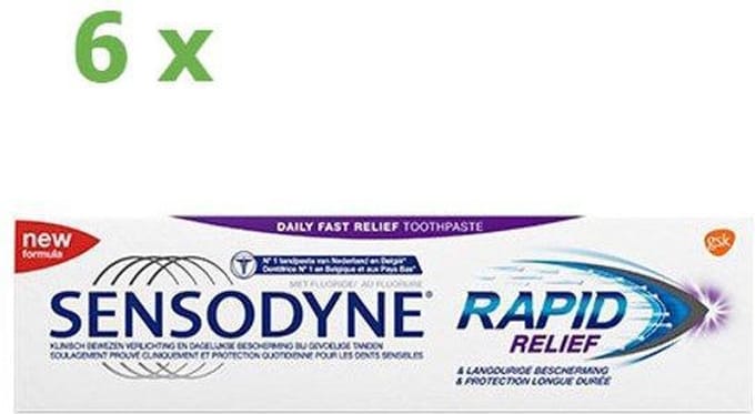 Sensodyne - Tandpasta - Rapid Relief - 75ml x 6