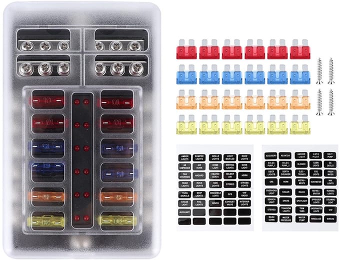 Dailygoods - Universele 12-Way Blade Fuse Box voor Auto en Marine