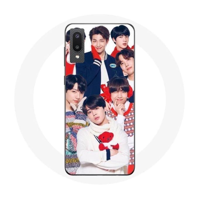 Coque de Protection - MANIACASE - Samsung Galaxy A02 - Souple - Blanc - BTS Affiche Memebers