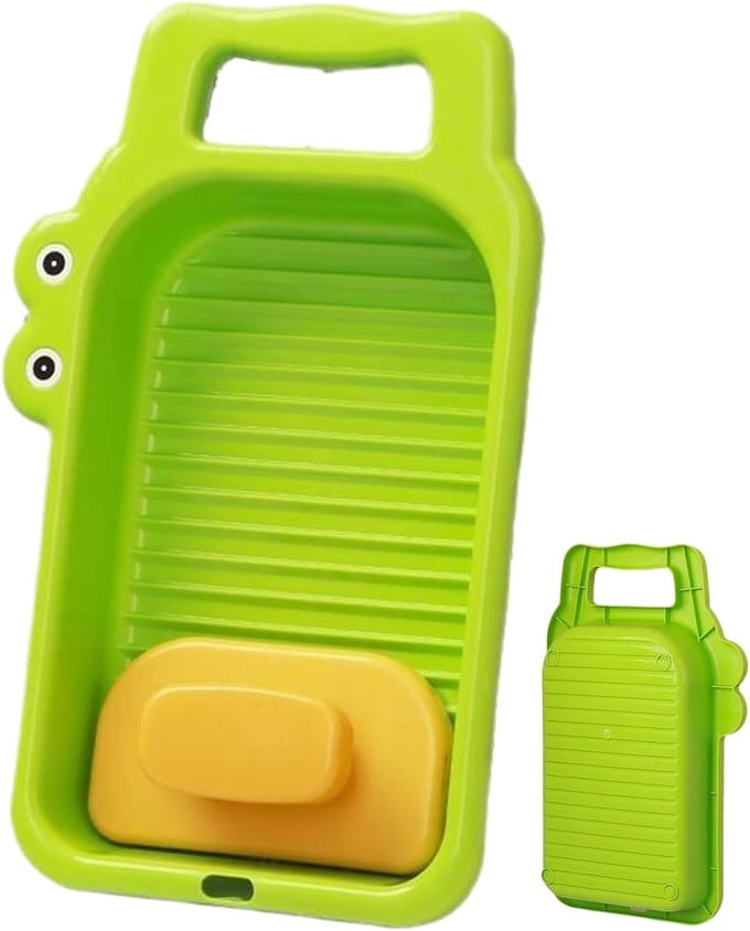 Mini Wasbord - Draagbaar Waskussen - Handwas Kleding - Ruimtebesparend Ontwerp - 20 x 6 x 6 cm - Groen