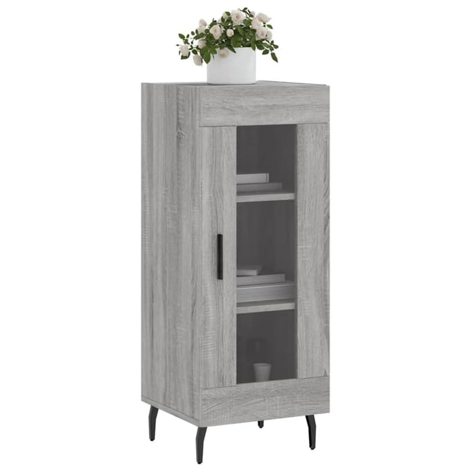 vidaXL - Dressoir - 34,5x34x90 - cm - bewerkt - hout - grijs - sonoma - eikenkleurig